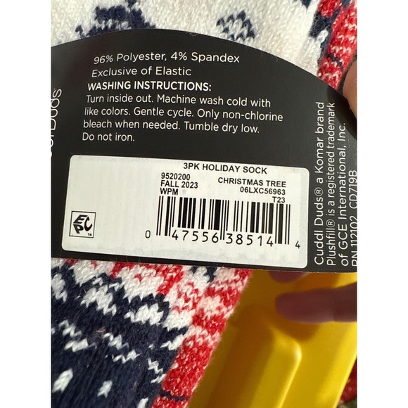 CUDDL DUDS Ladies Holiday Plush Lounge Socks One Size 4-10 Sock 3-Pack  2 Sets. - Picture 4 of 5